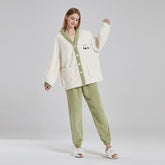 Couple’s Winter Pyjama Set – Coral Fleece Panda Loungewear Suit - NOIRPYJAMA
